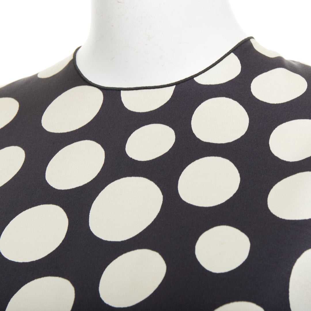CELINE 2013 Runway Phoebe Philo polka dot silk wool oversized tunic top FR34 XS