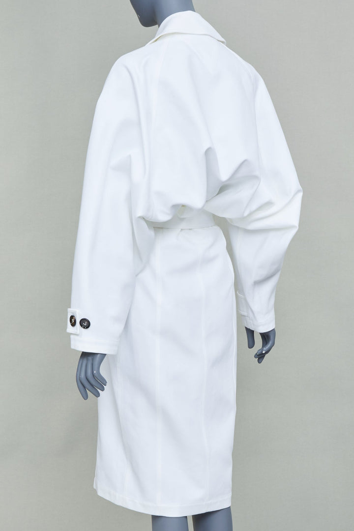 BOTTEGA VENETA Daniel Lee white cotton bubble back trench coat IT36 XXS