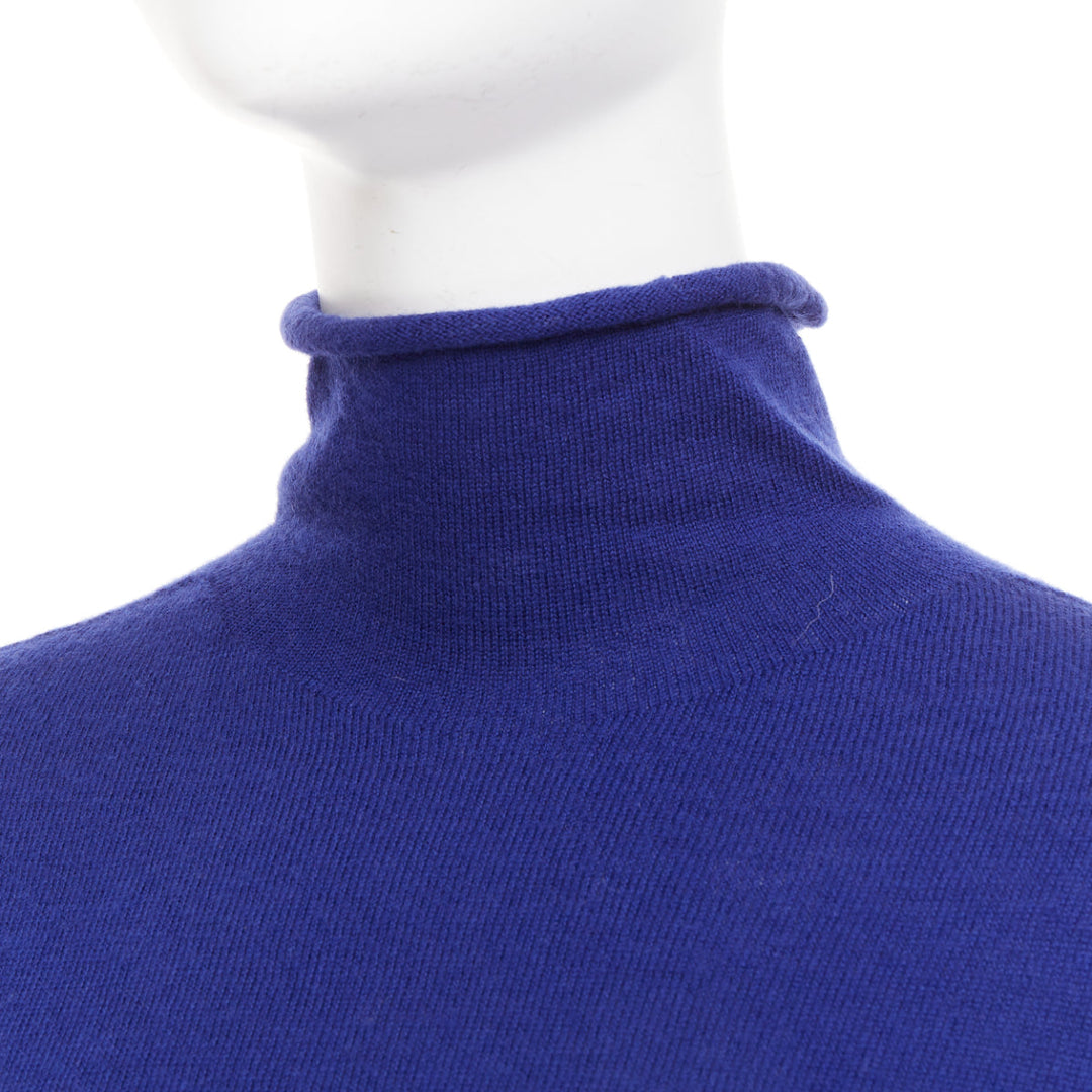 JOSEPH 100% Merino Wool cobalt blue high neck seamless knitted sweater S