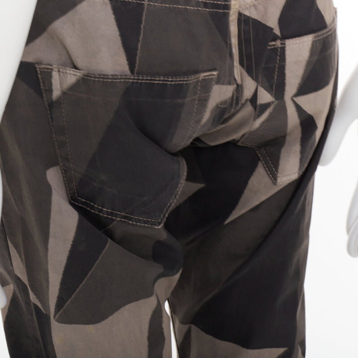 RICK OWENS DRKSHDW 2013 Vintage Island Geometric Detroit camo polygon pants 29"