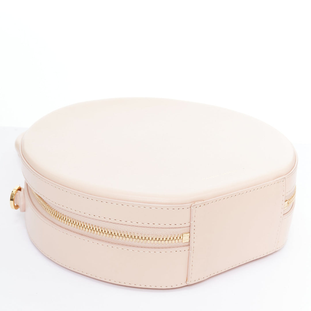 MANSUR GAVRIEL Circle light pink leather gold logo crossbody bag