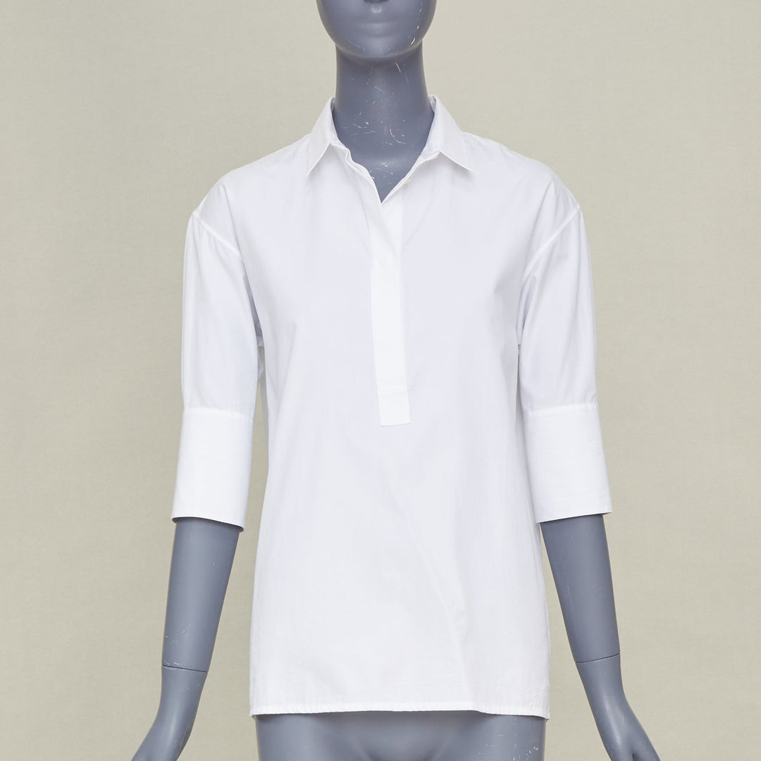 JIL SANDER 2020 7 Days Friday Optic White Poplin tailored shirt FR32 XXS