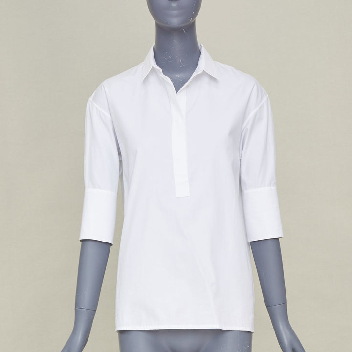 JIL SANDER 2020 7 Days Friday Optic White Poplin tailored shirt FR32 XXS