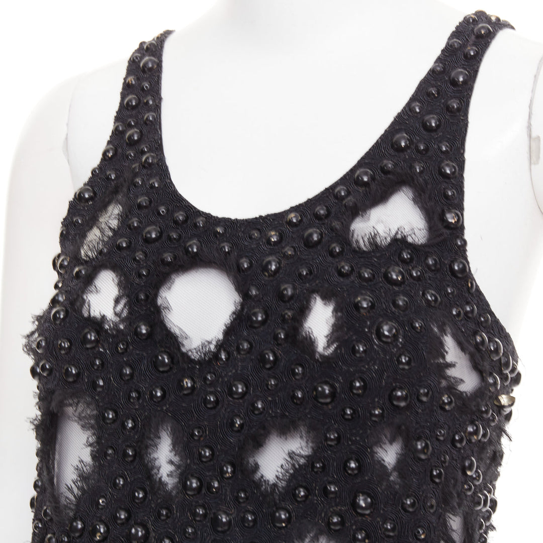 LOUIS VUITTON 2024 Runway beaded sequin tulle distressed cutout dress Zendaya