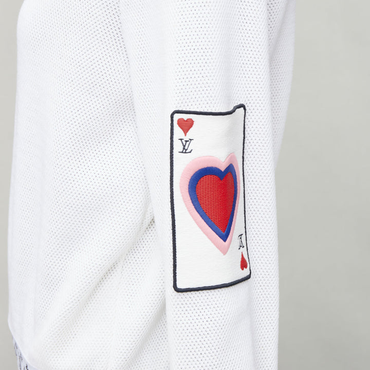 LOUIS VUITTON 2023 Queen of Hearts cream LV badge slouchy dress L