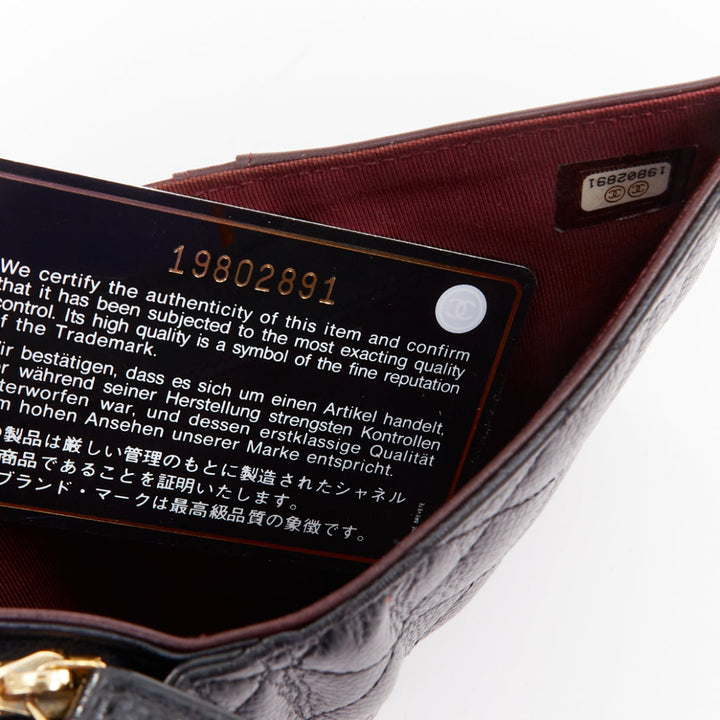 CHANEL Classic Compact Bifold Wallet black quilted caviar gold hardware wallet