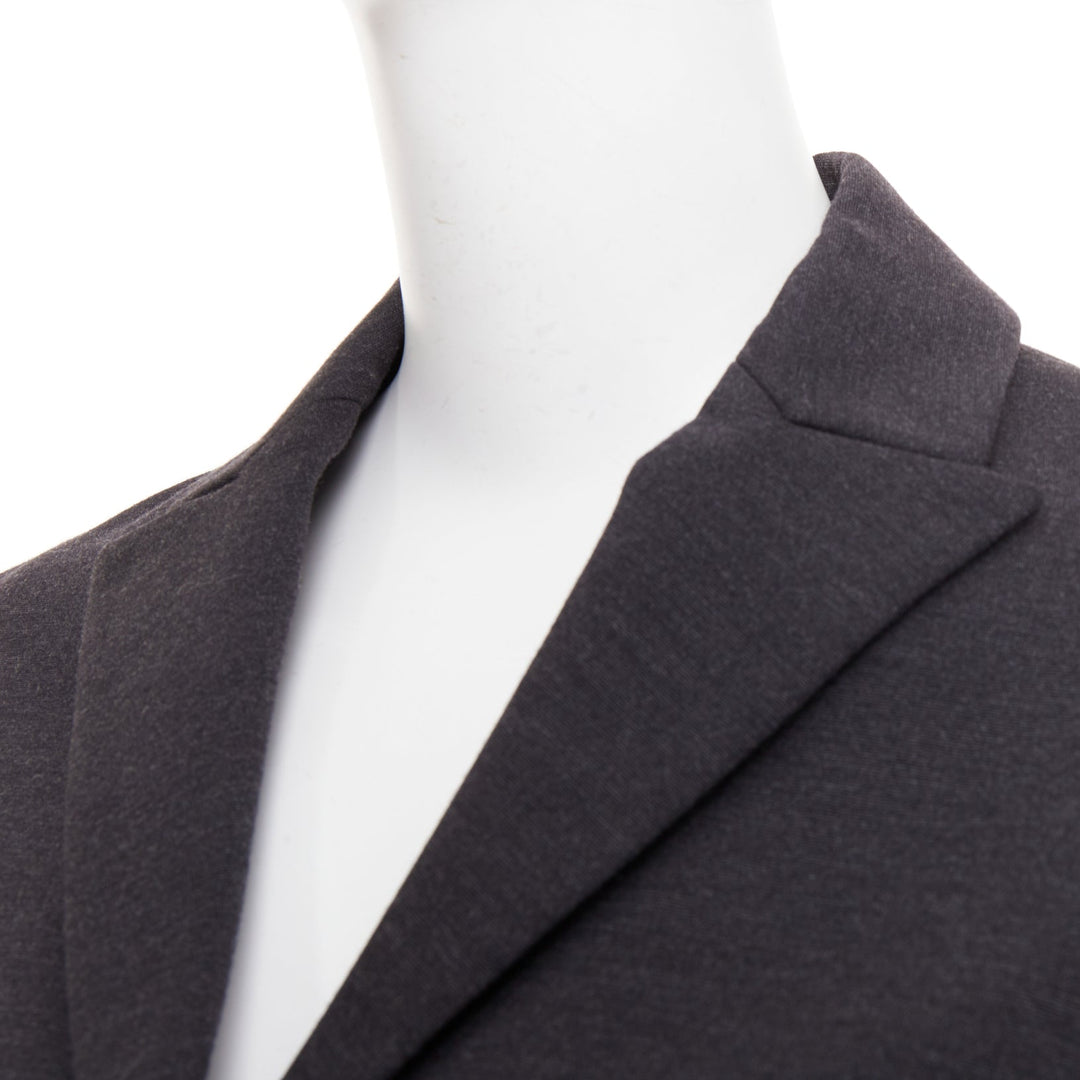 JIL SANDER grey wool curved sleeve sculptural hourglass 3D cut blazer FR34 XS