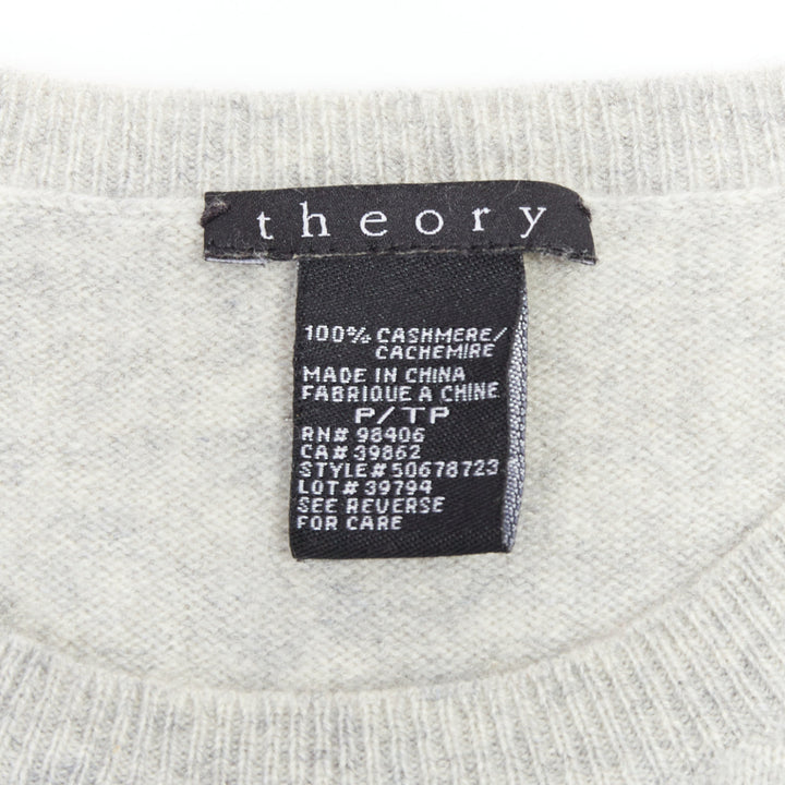 THEORY 100% cashmere grey long sleeve crew neck sweater XS