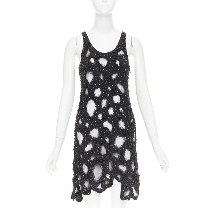 LOUIS VUITTON 2024 Runway beaded sequin tulle distressed cutout dress Zendaya