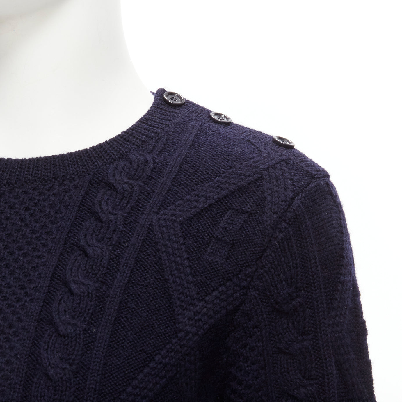 A.P.C. Laine Wool Knit Sweater Navy Crewneck Long Sleeve Navy Blue S hotsell