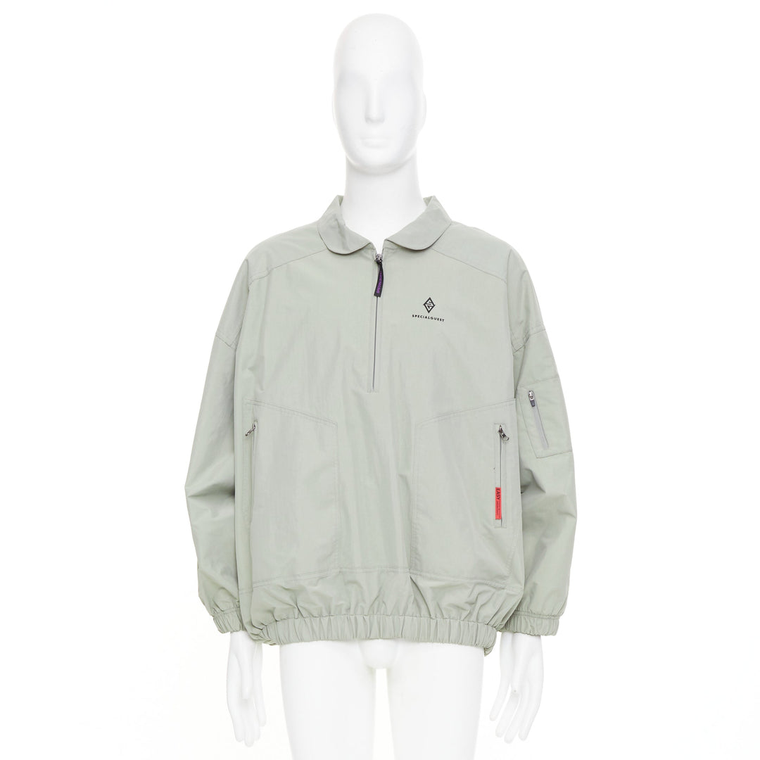 SPECIAL GUEST Easy Wide Anorak Jacket 3L gray waterproof zip utility pullover L