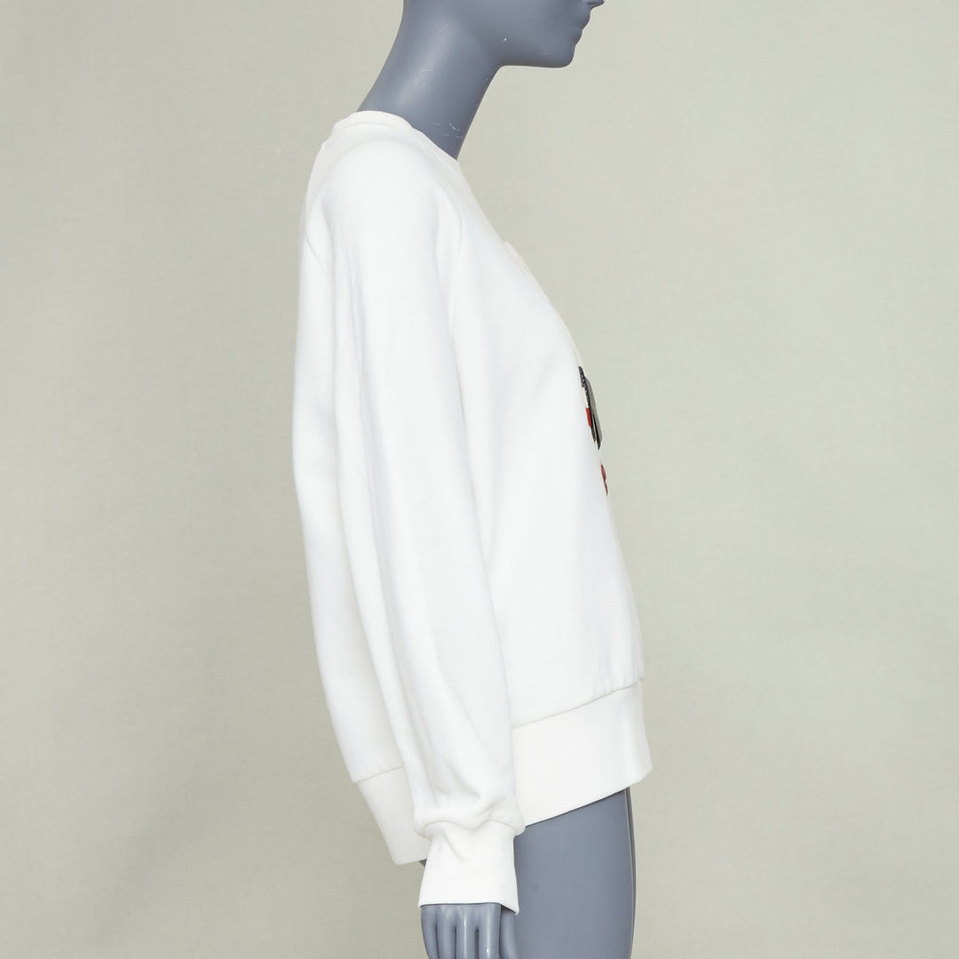 MONCLER GRENOBLE Maglia Girocollo white padded face ski goggle sweatshirt S