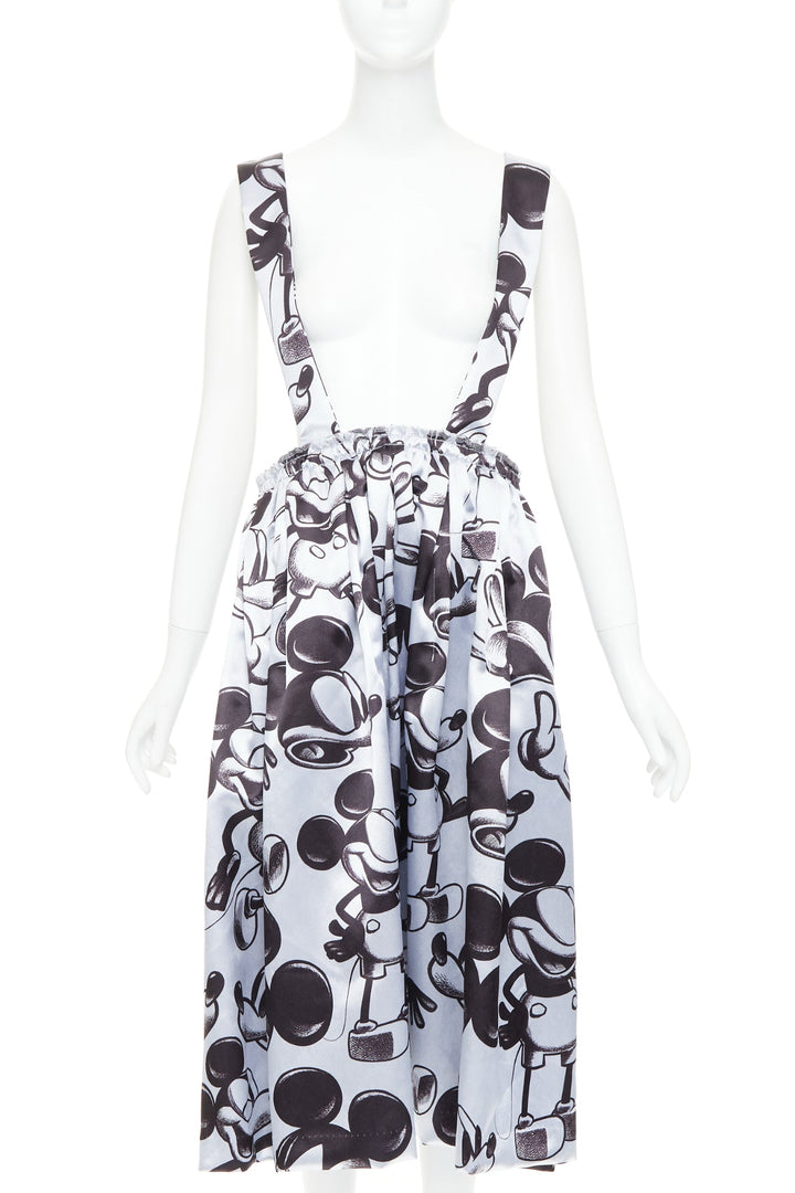 COMME DES GARCONS  2020 DISNEY Mickey Mouse silver suspender skirt pinafore S