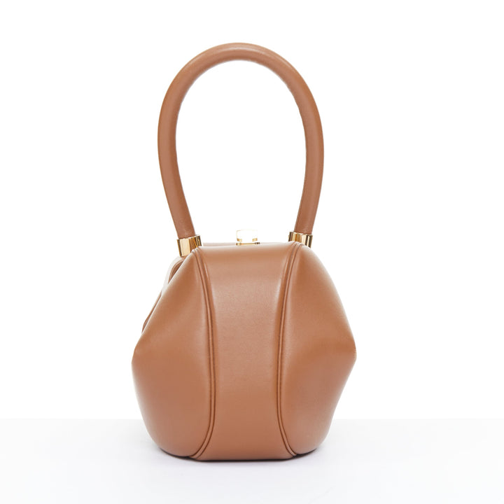 GABRIELA HEARST Nina Medium cognac tan Italian nappa leather top handle bag
