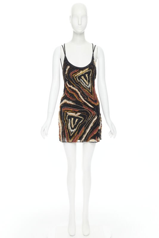 VERSACE 2020 Runway Virtus Animalier bead embellished dress IT40 S $7800