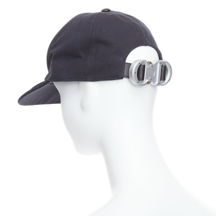 CHRISTAIN DIOR ALYX STUDIO black saddle leather CD buckle baseball cap