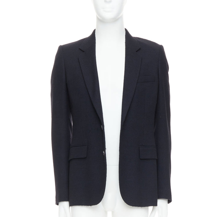 MAISON MARGIELA Line 14 navy wool shoulder padded boxy blazer IT46 S