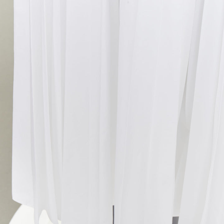 VALENTINO 2020 Le Blanc white pleated skirt puff sleeves wrap midi dress IT40 S