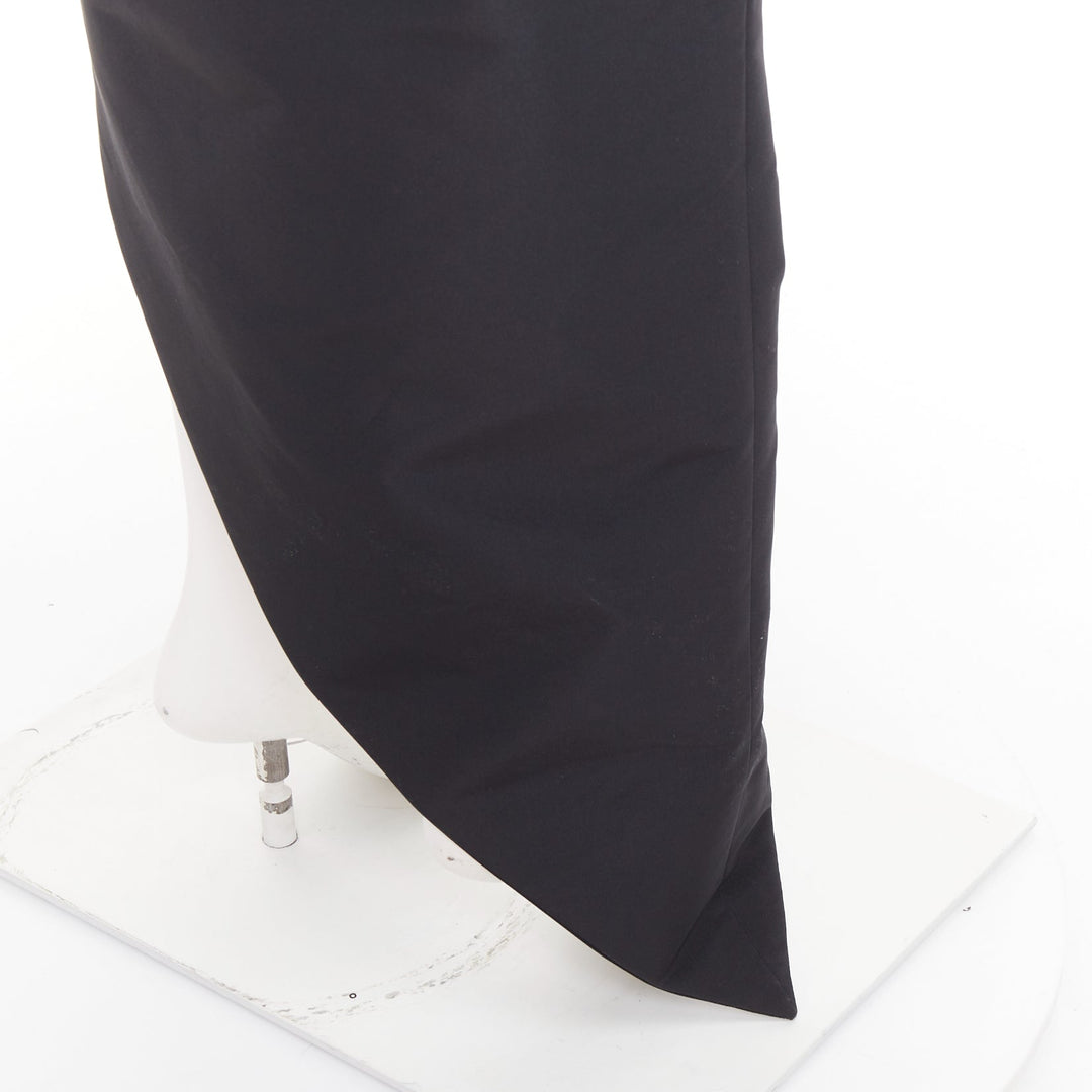 ALEXANDRE VAUTHIER COUTURE black taffeta voluminous peplum side split skirt