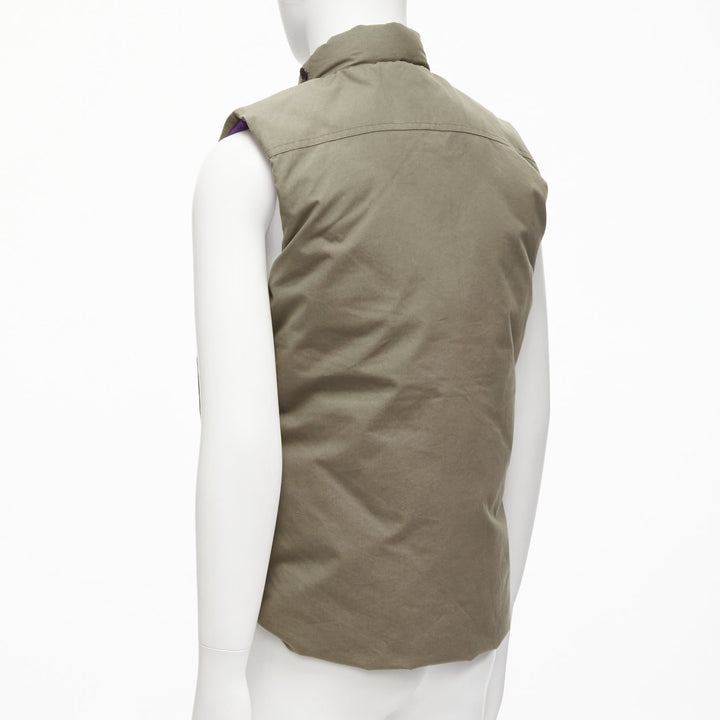 DER SAMMLER khaki weatherproof ventile cotton padded puffer vest jacket EU48 M