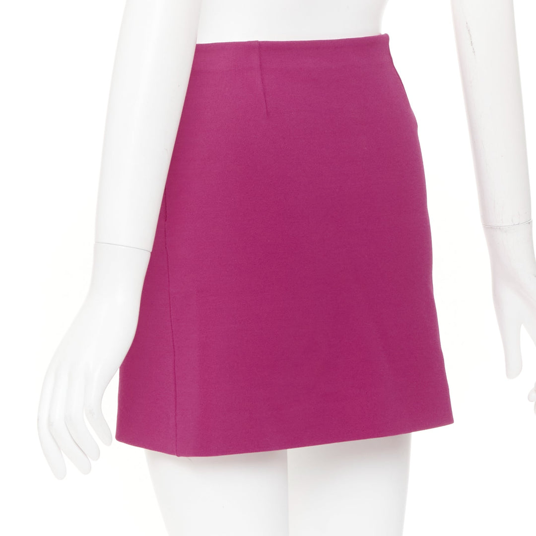 DIOR 2024 Miss Dior fuchsia pink black graffiti paint logo  mini skirt FR34 XS