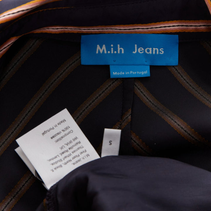 MIH JEANS Dexy brown black striped viscose tie belt jacquard jumpsuit S
