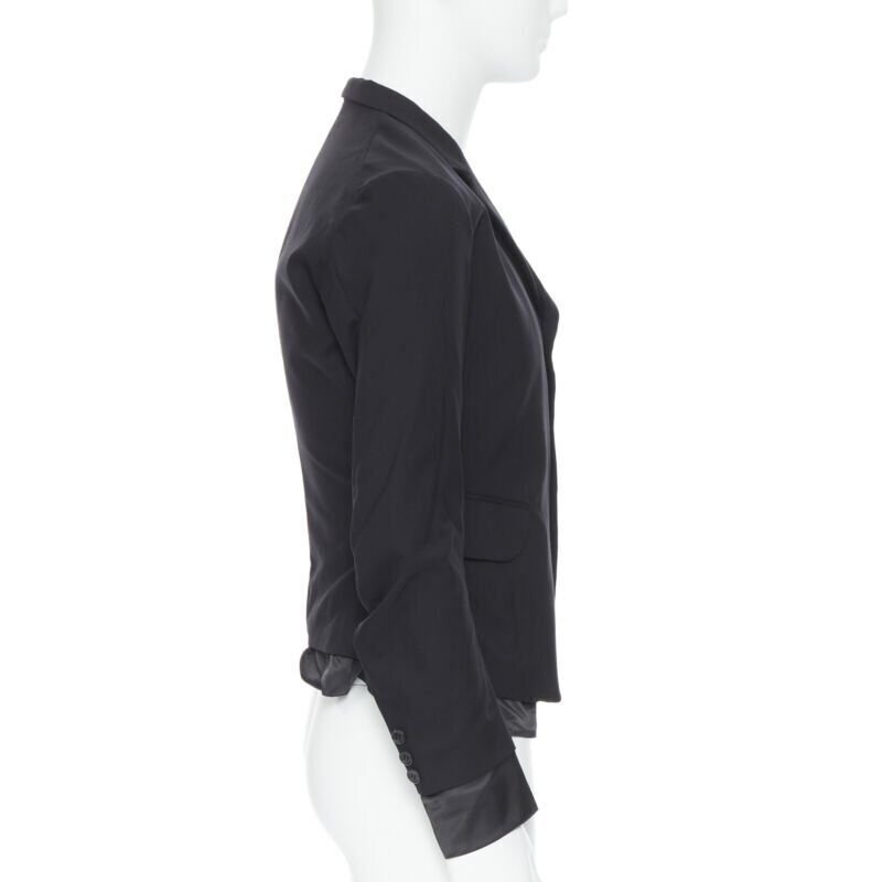 NEMETH Christopher Nemeth black wool exposed lining layered blazer jacket S