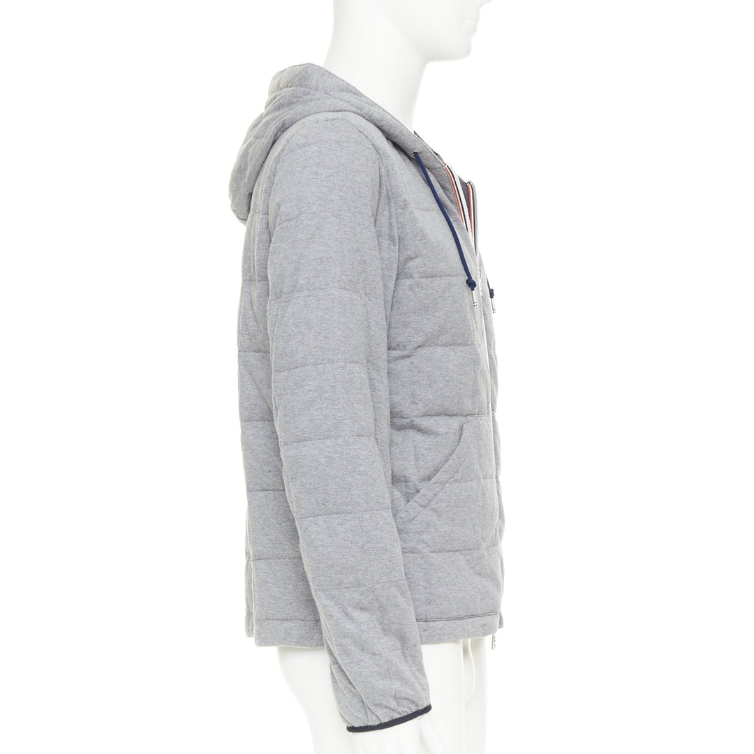 MONCLER Leford Giubbotto Norme Afnor G32-003 grey cotton padded jacket Sz.3 L