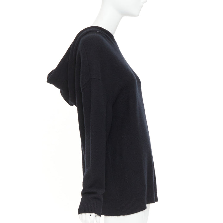 CHRISTIAN DIOR J'Adior 8 100% cashmere print back hood oversized sweater FR34 XS