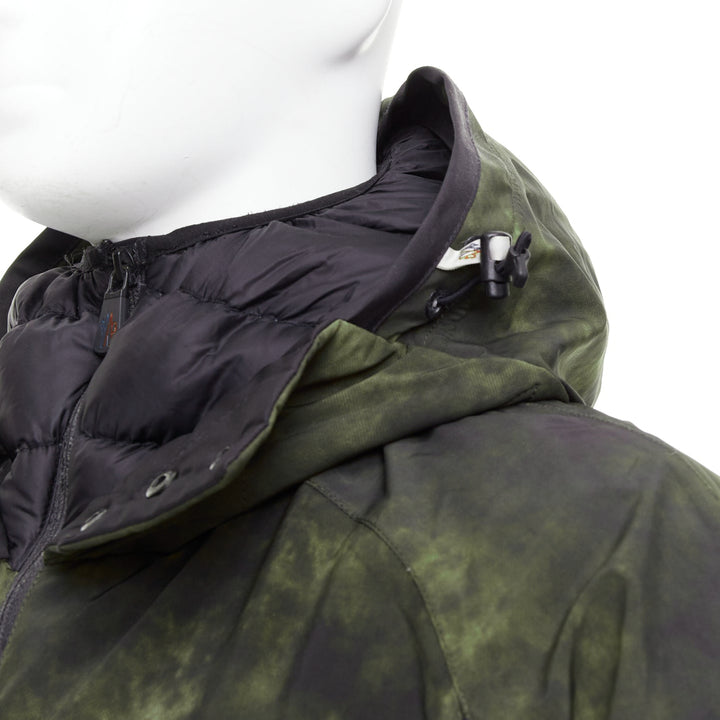MONCLER Grenoble G32-003 green tie dye hooded ski jacket Sz1 S
