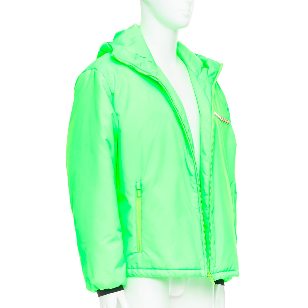PRADA 2018 Linea Rossa Primaloft neon green puffer jacket S ASAP Rocky