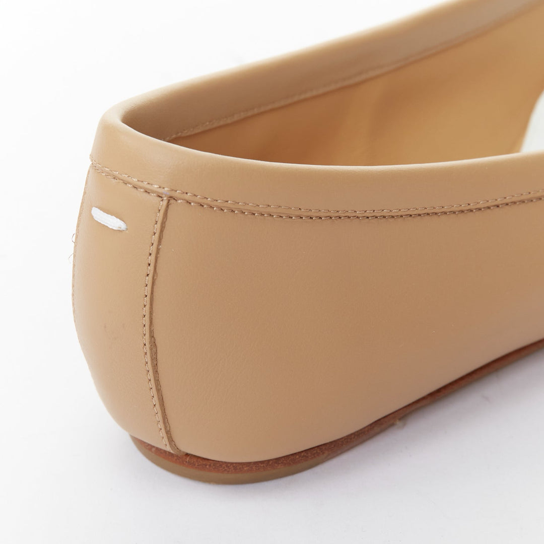 MAISON MARGIELA Tabi  nude soft nappa leather split toe ballet flats EU37.5