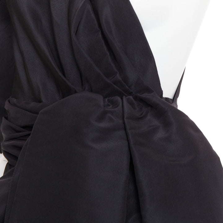 rare ALEXANDRE VAUTHIER COUTURE SS2017 Runway black tafetta bustle train top