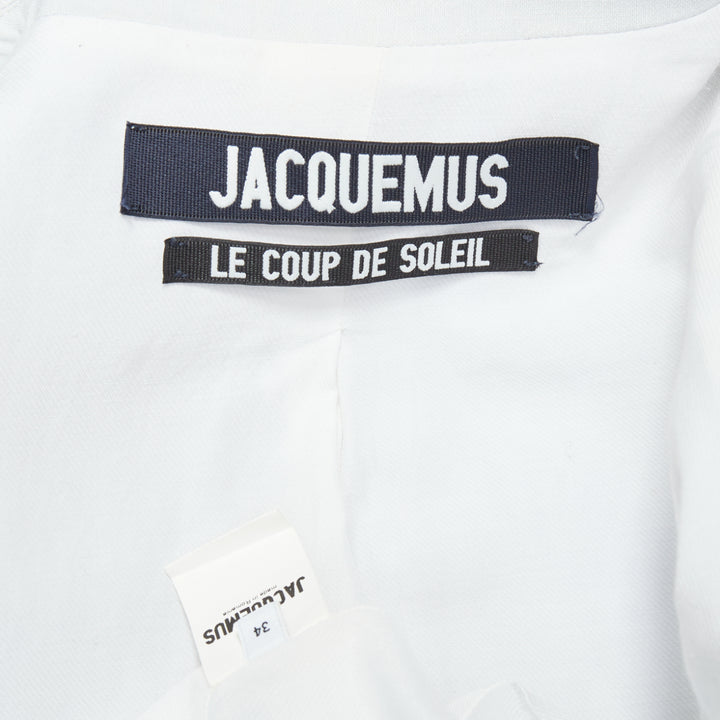 JACQUEMUS Le Coup De Soleil blue hemp virgin wool blend blazer FR34 XS