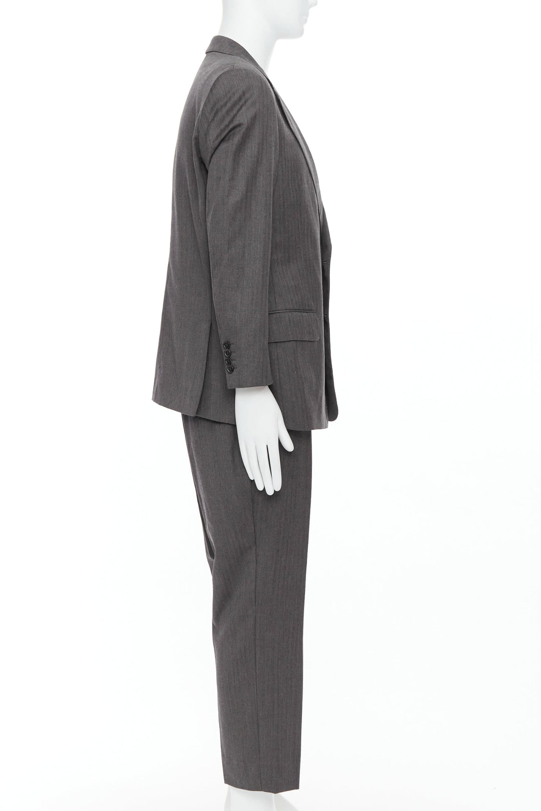 GUCCI Vintage grey stripe cropped sleeve blazer suit IT52 XL