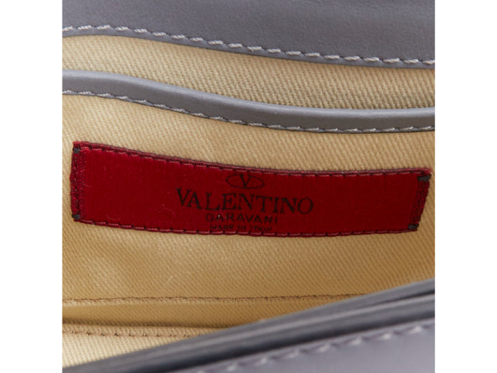 VALENTINO Rockstud light blue silver studs turnlock crossbody shoulder bag