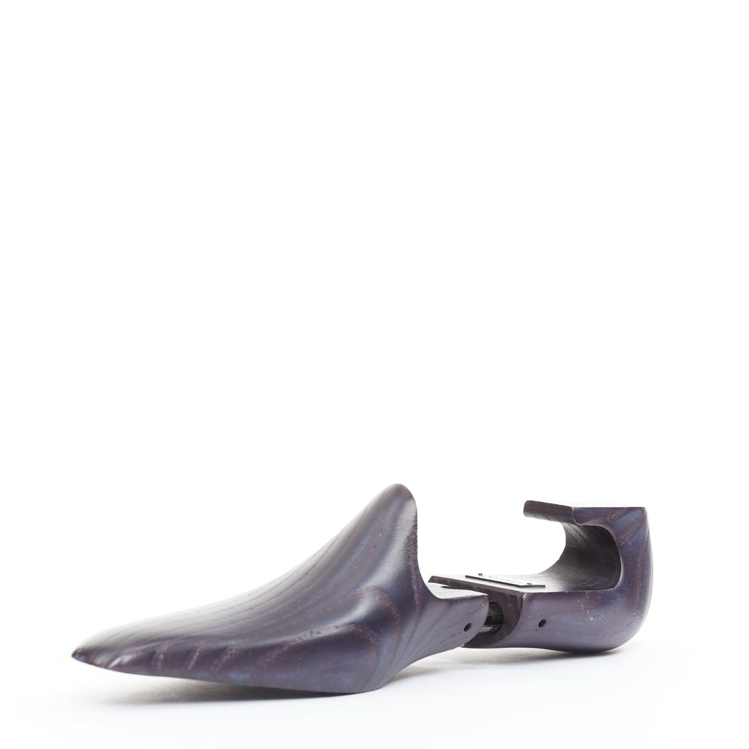 BERLUTI dark blue wooden carved logo shoe tree shape holder UK7 EU41