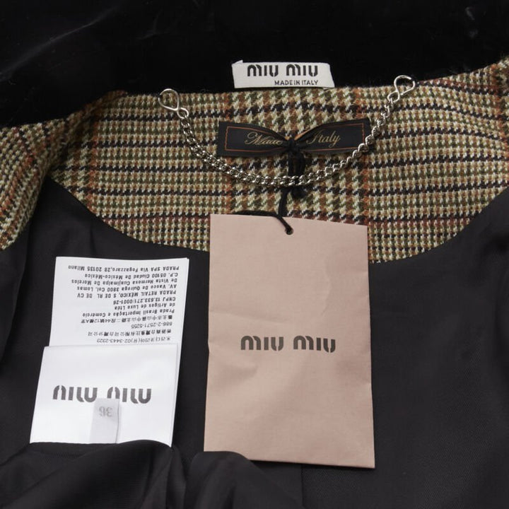 MIU MIU 2019 virgin wool herringbone double breasted coat IT36 XS
