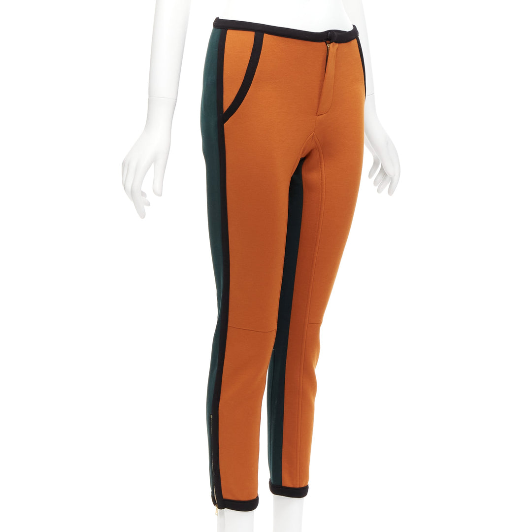 MARNI orange green colorblock black piping jogger pants IT38 XS