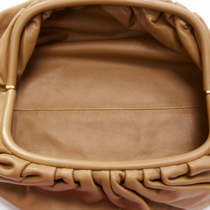 BOTTEGA VENETA The Pouch brown leather dumpling clutch bag