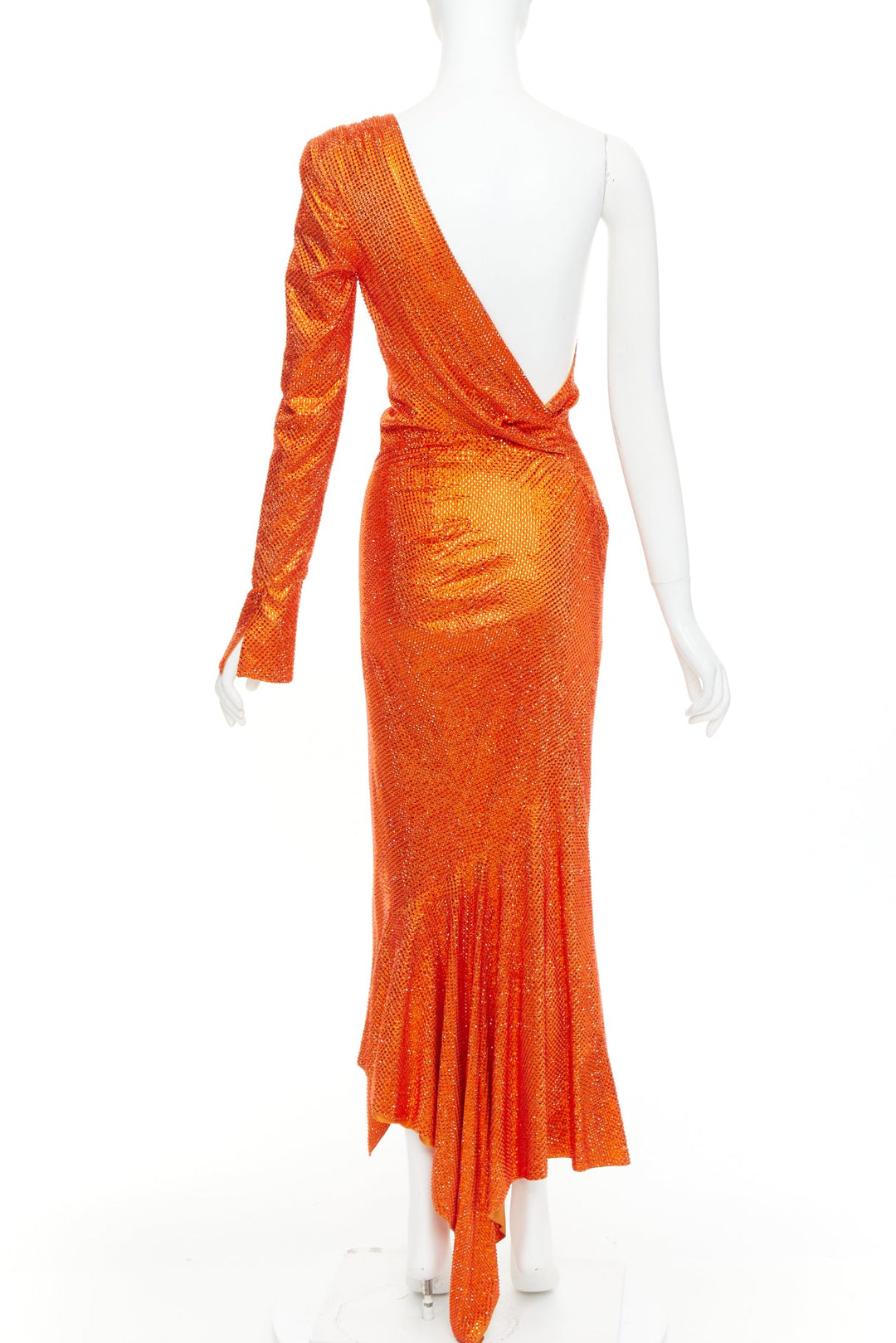 rare ALEXANDRE VAUTHIER COUTURE AW2018 Runway orange strass crystal  dress