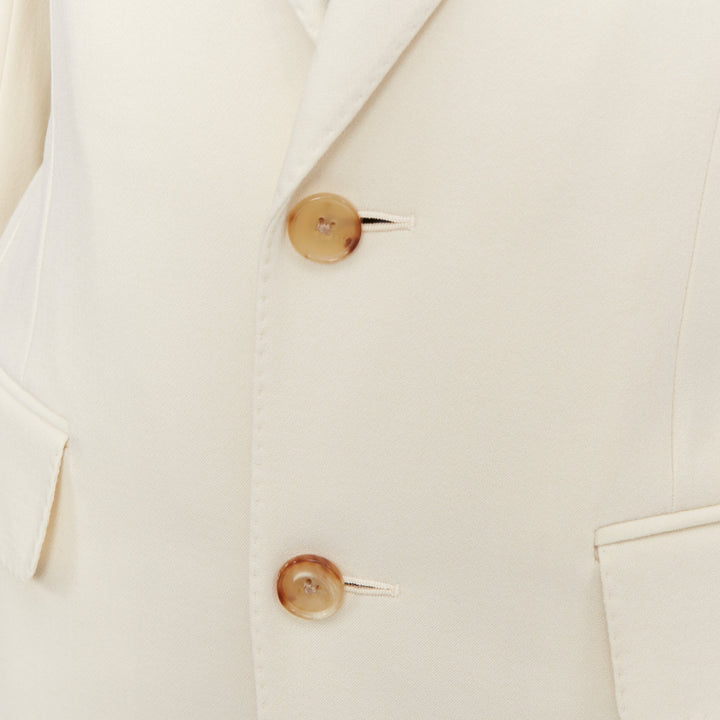 UMIT BENAN B+ off white wool blend handstitched blazer jacket IT38 XS