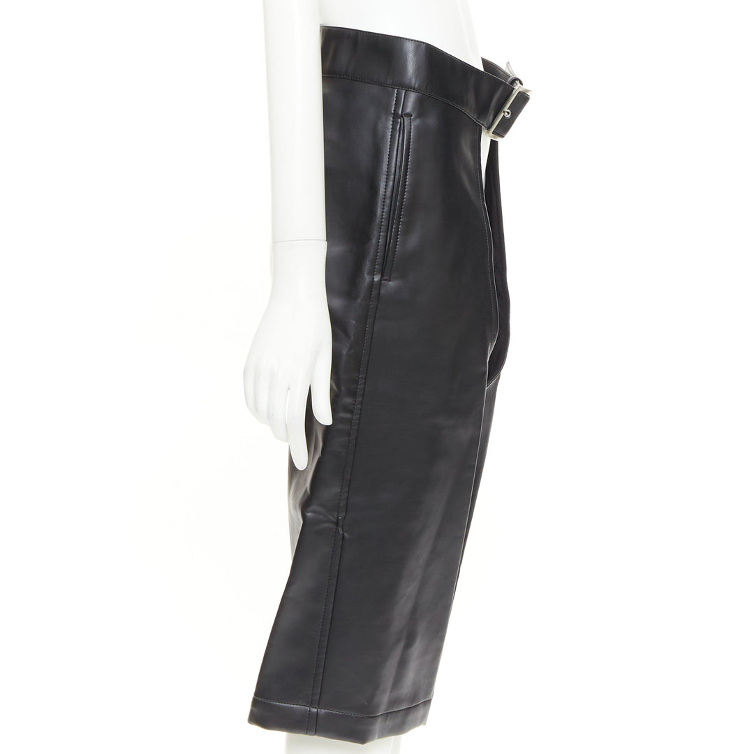 COMME DES GARCONS HOMME PLUS 2019 Runway faux leather cutout chaps shorts XS