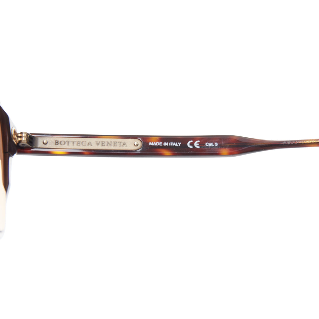 BOTTEGA VENETA BV0212S brown logo aluminium aviator sunglasses
