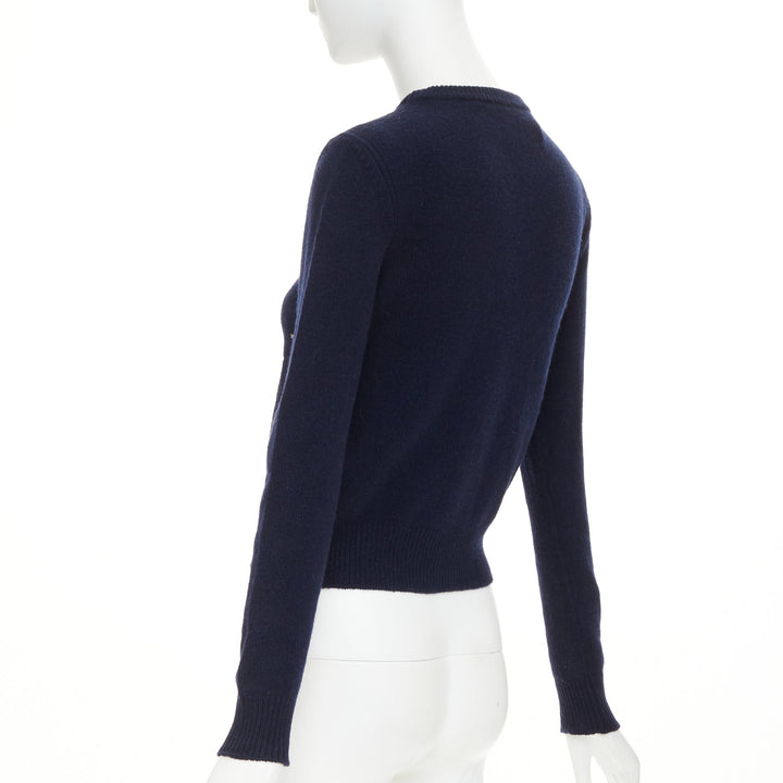 ALBERTA FERRETTI 2019 navy gold cashmere lurex We Come From Stars sweater IT38