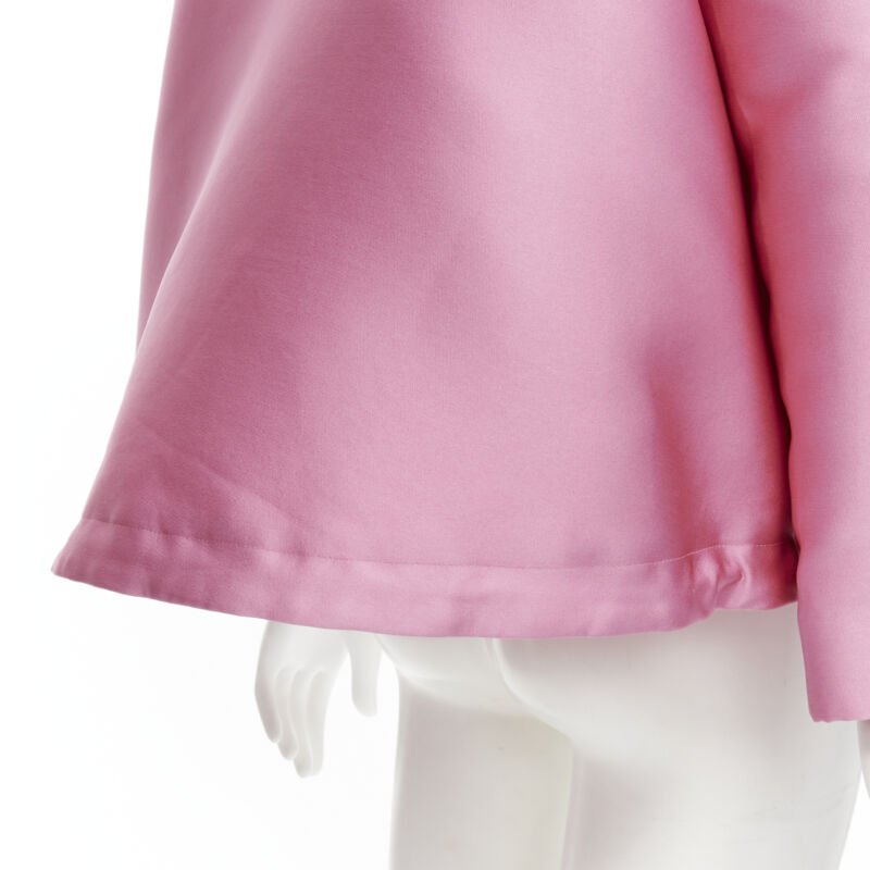 VALENTINO Sub Zero Couture pink polyester silk flared hem bomber jacket IT36 XS