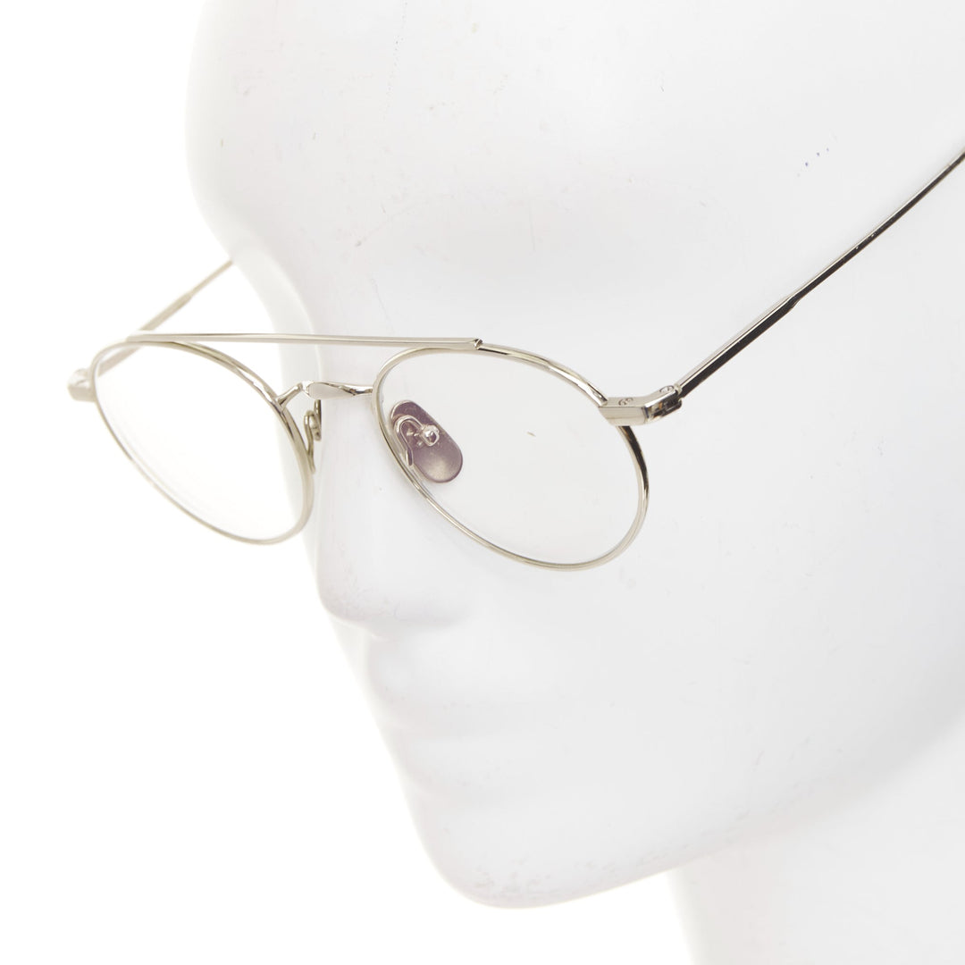 THOM BROWNE 18-101-A-SLV-49 silver metal red blue clear round optical glasses