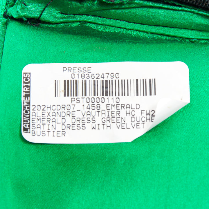 rare ALEXANDRE VAUTHIER COUTURE AW2020 Runway black velvet green gown Beyonce