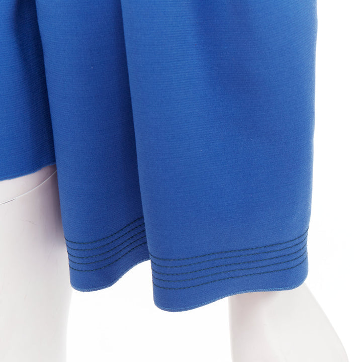 ROKSANDA cobalt blue ruched bell sleeve structured top UK8 S