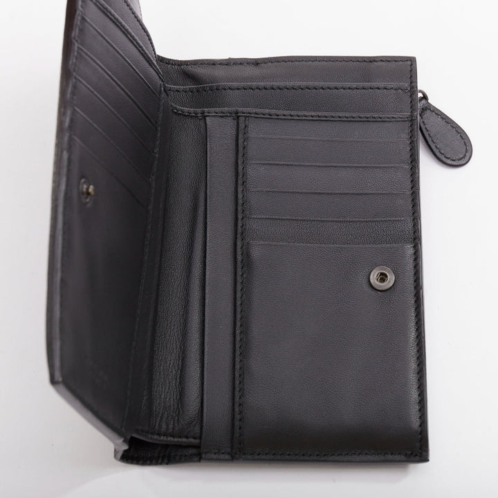 BOTTEGA VENETA black pierced stud details rectangular bifold purse wallet